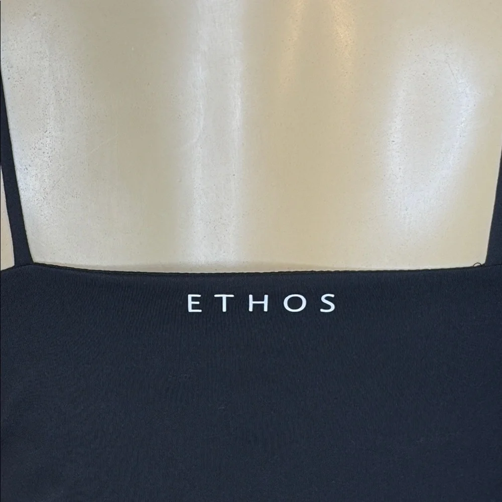ETHOS Black Spaghetti Strap Crop Top Shelf Bra Size M - Picture 4 of 6